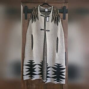 Vertigo Paris Eagle Bird Boho Fringed Poncho Cape.